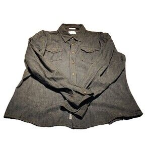 Wrangler Men’s Indigo Denim Pearl Snap Western Long Sleeve Shirt Size XL